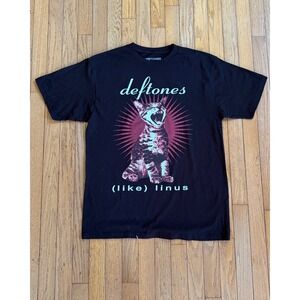 Deftones T-Shirt Like Linus Cat XL Graphic Black Mens Band Tee Grunge Skater